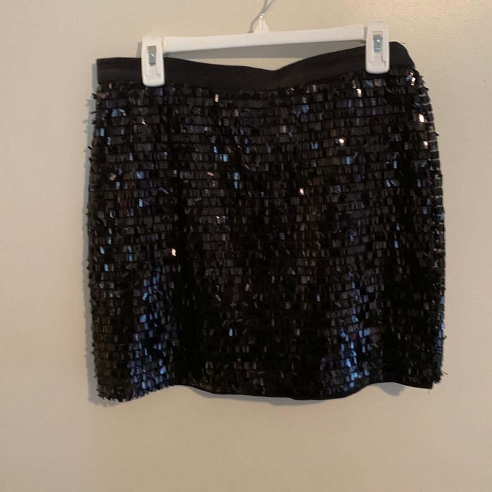 Joe Fresh black sequined mini skirt. Size XL